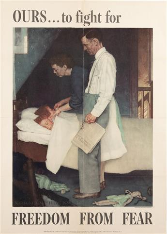 NORMAN ROCKWELL (1894-1978).  [THE FOUR FREEDOMS / SATURDAY EVENING POST]. Group of 6 posters. 1940s-1950s. Each 28x20 inches, 71x50¾ c